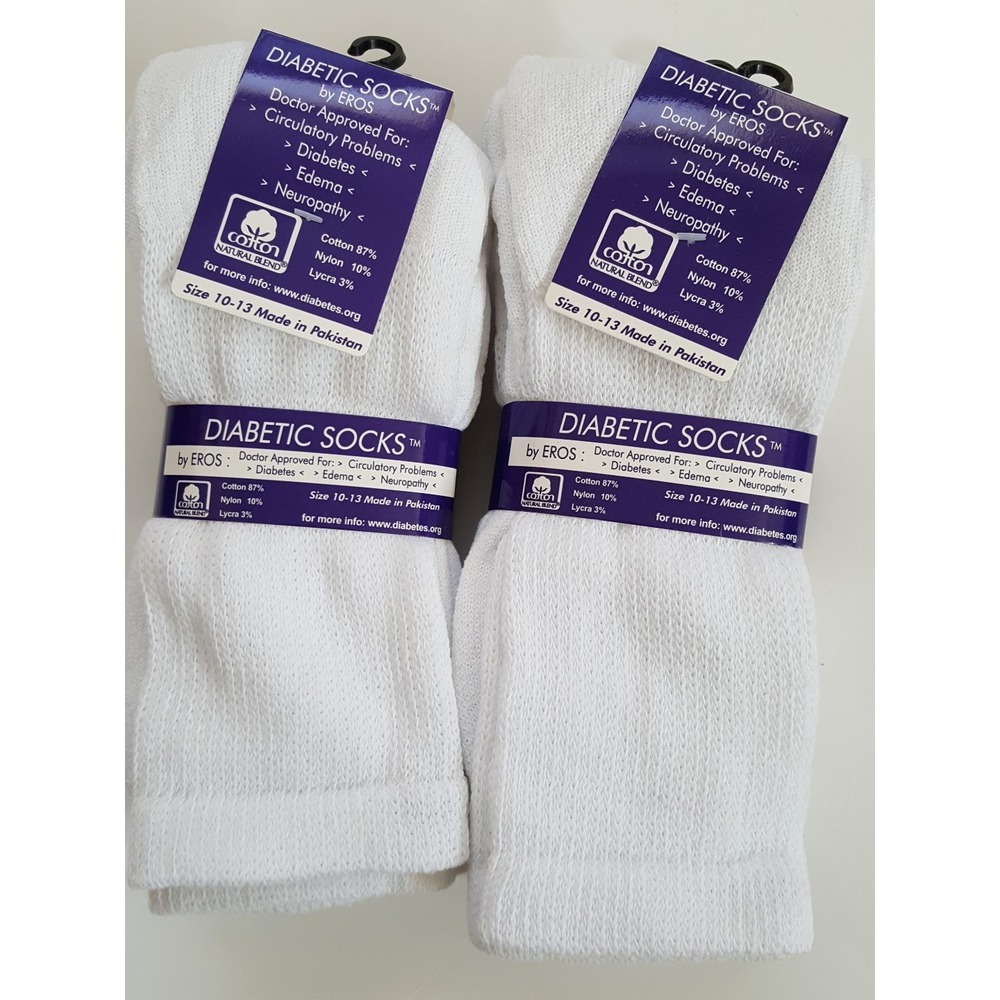 6 Diabetic Socks by EROS Doctor Approved Circulatory Edema Neuropathy Size 10-13